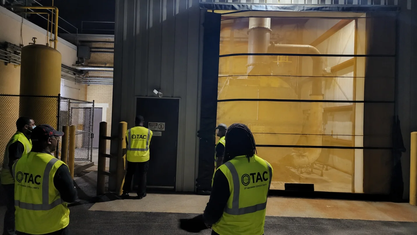 OTAC personnel conducting a security review at an industrial facility.